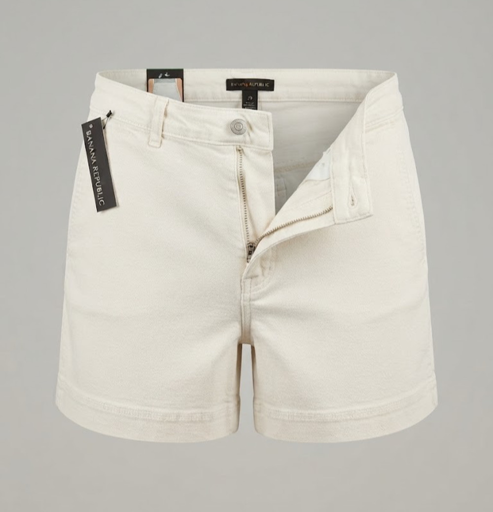 NWT Banana Republic Women's Everyday Denim Shorts Cream Off White Size 12 (4")